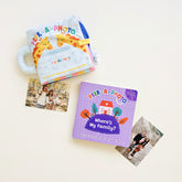 Both Peek-A-Photo books shown with family photos